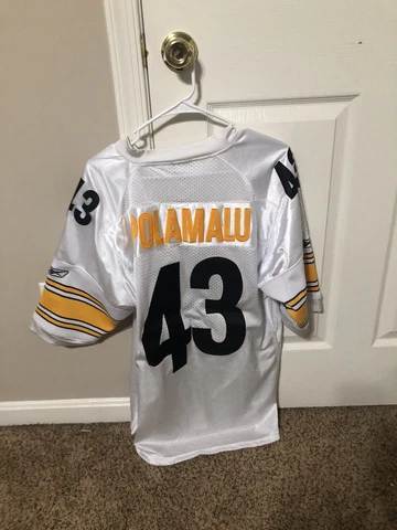 Troy Polamalu Pittsburgh Steelers Jersey Reebok Mens Size 50 White Stitch Jersey Cover