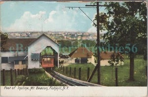 Beacon NY - BALIZA DE MONTAJE DE ESTACIÓN DE FERROCARRIL PIE DE INCLINACIÓN - Postal Matteawan MT - Imagen 1 de 2