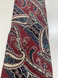 Corbata Christian Dior De Colección Para Hombre Roja Blanca y Azul Cachemira 100% Seda Hecha en EE. UU. - Imagen 1 de 5