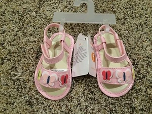 NWT Gymboree Meow and Roar Butterfly Sandals Shoes Crib Baby Girl 01,02,03,04 - Picture 1 of 1