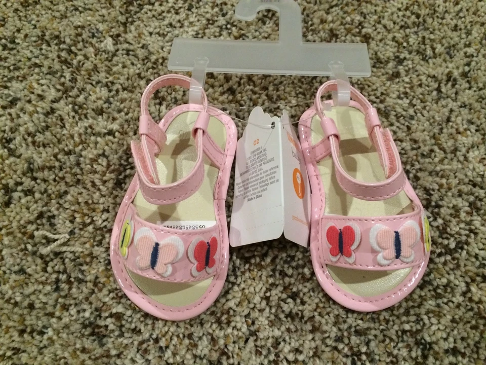 NWT Gymboree Meow and Roar Butterfly Sandals Shoes Crib Baby Girl 01,02,03,04 - Image 1 of 1