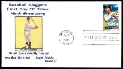 2006 Hank Greenberg FDC Baseball Sluggers First Day of Issue Wile Cachets - Image 1 of 2