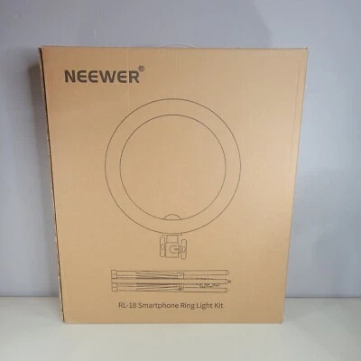 Dimmable LED Ring Light RL-18 18" Outer W/ Stand Bag Remote New in Box - Image 1 of 4