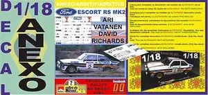 ANEXO DECAL 1/18 FORD ESCORT RS 1800 MK II ROTHMANS A.VATANEN R.BRASIL 1981 (02) - Picture 1 of 1
