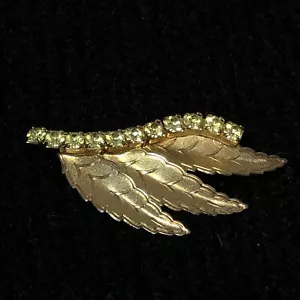Vintage Feathers and Rhinestone Brooch - Picture 1 of 2