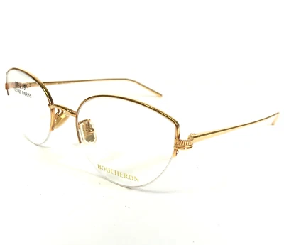 Monturas de gafas Boucheron BC0092O 002 dorado pulido ojo de gato medio borde 55-21-135 Foto 1 de 4