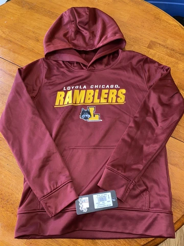LOYOLA CHICAGO RAMBLERS NCAA GEN2 YOUTH PULLOVER HOODIE SWEATSHIRT MEDIUM 10/12 Cover