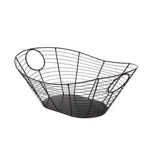 Black Handcrafted Wire Basket with Handles - Picture 1 of 9
