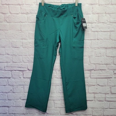 NEW Cherokee Teal iflex Scrub Pants Womens SP Mid Rise Cargo Gorpcore Workwear - Image 1 of 4