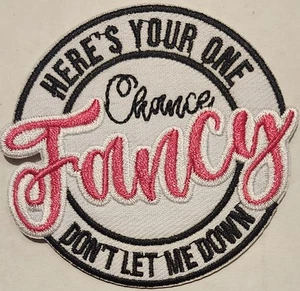 Here's Your One Chance Fancy Don't Let Me Down embroidered Iron on patch country - Picture 1 of 1