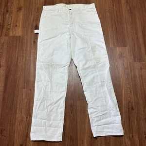 Dickies Distressed White Carpenter Painter Pants 38x34 Stained Sherwin Williams - Picture 1 of 8