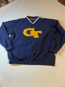 Chaqueta cortavientos vintage Georgia Tech para hombre suéter de nailon azul medio - Imagen 1 de 4
