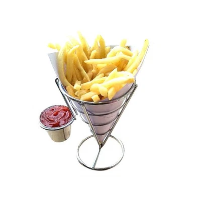  Fry Stand for Restaurant Serving Cestino Per Patatine Fritte Da Portata - Immagine 1 di 4