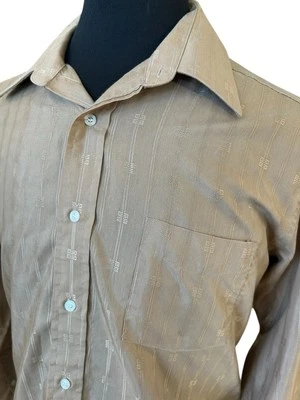 Givenchy Monsieur желтовато-коричневый/коричневый металлический инкрустация платье рубашка 16 32-33 - Изображение 1 из 4