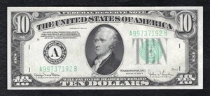 FR. 2009-A 1934-D $10 FRN FEDERAL RESERVE NOTE BOSTON, MA GEM UNCIRCULATED - Picture 1 of 2