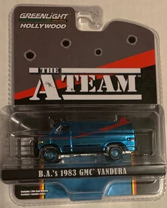 GREENLIGHT THE A TEAM B A S 1983 GMC VANDURA WALMART EXCLUSIVE BLUE CHROME CHASE - Picture 1 of 2