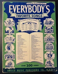 Everybody's Favorite Songs Piano Voice Songbook 1933 AMSCO Music - Picture 1 of 6