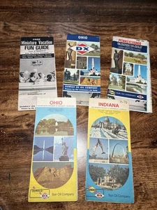 Lote de mapas de carreteras vintage de gasolineras Sunray DX y Sunoco años 60-70 - Imagen 1 de 3