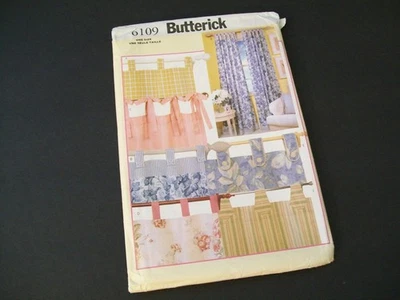 Butterick 6109 Tab Curtains Pattern 6 Styles Uncut Factory Folded New - Image 1 of 2