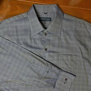 KENNETH COLE ☆ Gray Stripe Long Sleeve Dress Shirt ☆ Size 17/34-35 ☆ NWT - Picture 1 of 5