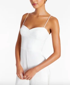 Amanda Uprichard Women Champagne Jumpsuit Ivory White Tie Straps Party XS - Afbeelding 1 van 6