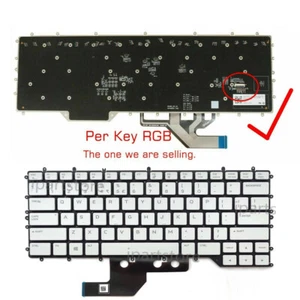 New Backlit Keyboard Per Key White No Frame For Dell Alienware M15 R3 2020 - Afbeelding 1 van 6