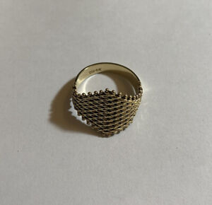 VTG 14K Yellow Gold IG IMPERIAL GOLD Flexible Mesh Chain Link Ring BEAUTIFUL🇺🇸