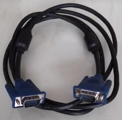 VGA Computer Monitor Sub-D 9 Leitung 180cm Anschluss Hardware Kabel Schwarz - Bild 1 von 2