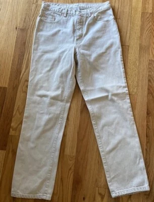 VTG Guess Men's 32 x 28 Triangle Pocket Logo 2 Button Tan Denim Baggy Jeans Y2k - Image 1 of 4