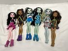 Monster High Dolls Lot Of 6 And 1 Ever After High Apple White Doll (as Is)