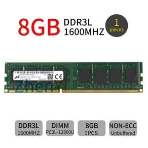 Micron 8GB DDR3L 1600MHz PC3L-12800U 1.35V 240Pin DIMM Desktop PC Memory SDRAM - Picture 1 of 7