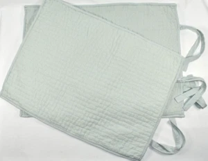 Juego de 2 fundas de almohada estándar Pottery Barn porcelana azul punto de selección algodón lino - Imagen 1 de 9