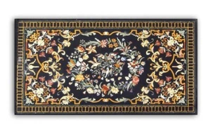 60" x 36" Marble Table Top Inlay Work semi precious stones Handicraft work - Picture 1 of 4