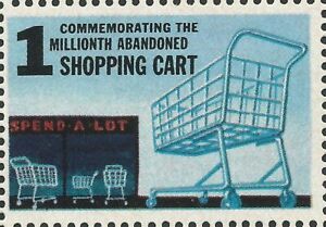  1 Millionth Abandoned Supermarket Shopping Cart MAD Magazine Novelty Stamp MINT