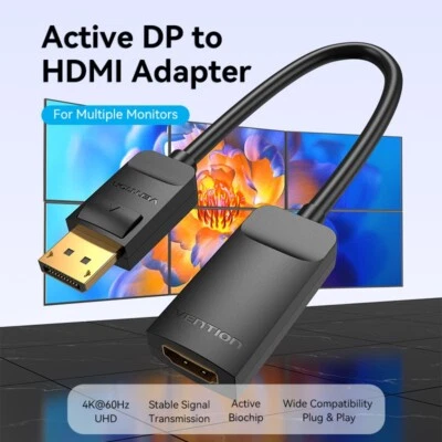 4K Display Port DP To HDMI Female Cable Adapter Converter Display Port for HDTV - Image 1 of 4
