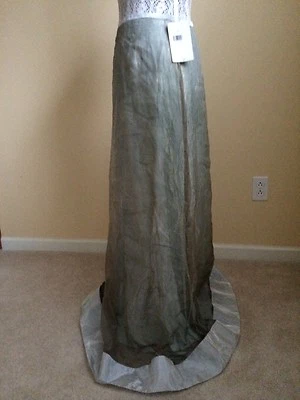 Hermosa Falda Larga NICOLE MILLER Metal Seda Talla 8 Nueva con Etiquetas $465 Foto 1 de 4