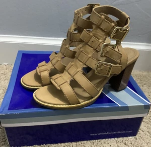 White Mountain Womens Gemmy Leather Open Toe Casual Strappy, Natural, Size 5.5 - Picture 1 of 8
