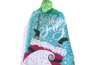 HOLLY JOLLY Double Layer Hanging Kitchen Dish Towel with Crochet - Picture 1 of 3