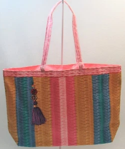 Bolso de Mano Estee Lauder Playa Colorido Look Paja - Imagen 1 de 8