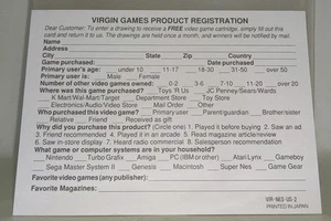 Virgin Nes Registration Card. VIR-NES-US-2. Click Crisp Bright Card. Free Ship!! - Picture 1 of 5