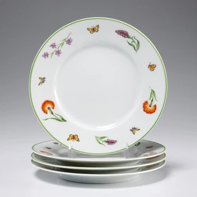 Platos de pan de porcelana Tiffany and Co Limoges jardín floral mariposa 6,25" 4 piezas Foto 1 de 4
