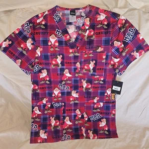 Grumpy Snow White Cherokee Scrubs Disney Tooniforms Men/Women V Neck XS NEW - Picture 1 of 8