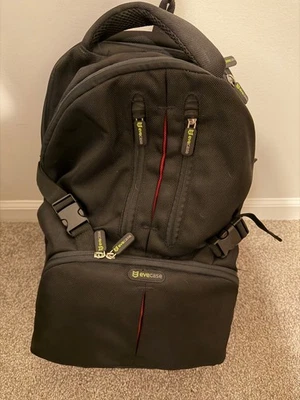 Mochila estilo Evecase negra bolsa para cámara bolsillos  Foto 1 de 4