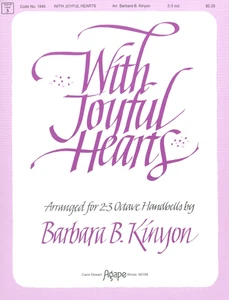 With Joyful Hearts Sheet Music 2 -3 Octave Handbells 1996 Kinyon #1845 Level 3 - Picture 1 of 3