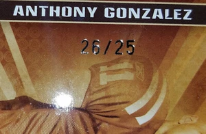 2007 Donruss Anthony Gonzalez Freshman Orientation NM -MISPRINT- 26/25 - Picture 1 of 3