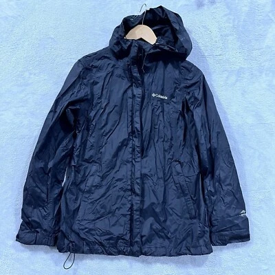 Columbia Jacket Women's Small Waterproof Omni-Tech Lightweight Hood Black - Image 1 of 4