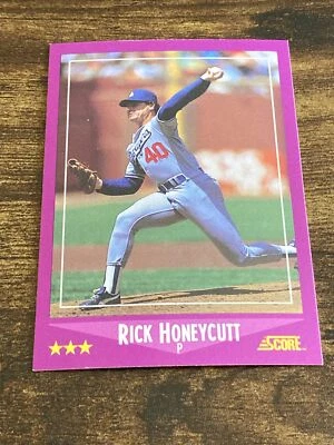 1988 Score Baseball Rick Honeycutt #87 Oakland Athletics C4068* - Image 1 of 2