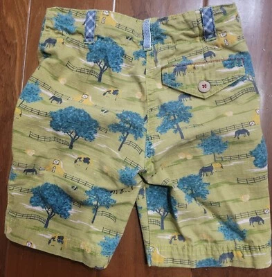 Matilda Jane Clothing Toddler Boy Shorts Farm Horses Green Size 4 - Image 1 of 4