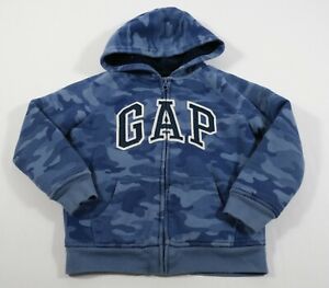 Gap Kids Blue Camouflage Zip Hoodie Sweatshirt Sz S