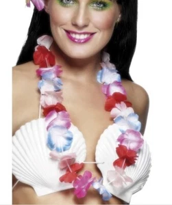 Hawaiian Fancy Dress Lei Garland Floral Hawaiian Necklace Multi Cols by Smiffys - Picture 1 of 4